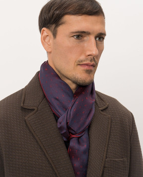Stefano Ricci Purple silk and cashmere scarf MWA63000407442