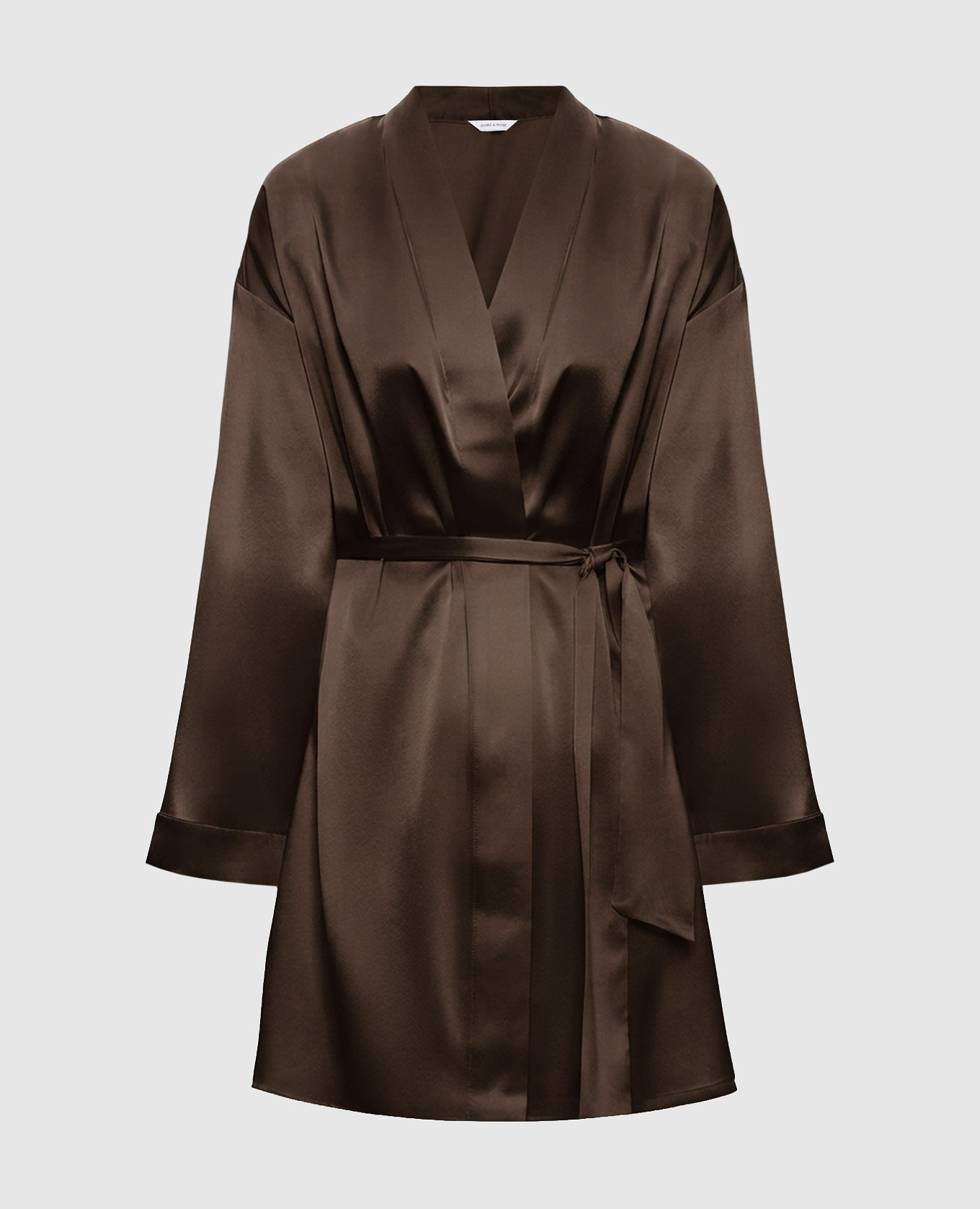 Brown silk robe