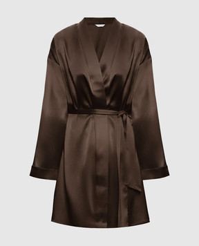 Dore & Rose Brown silk robe SILKROBE