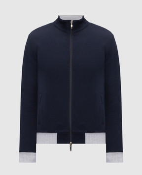 Doriani Cashmere Blue sports jacket with contrast cuffs 846J29LUNJ29CO