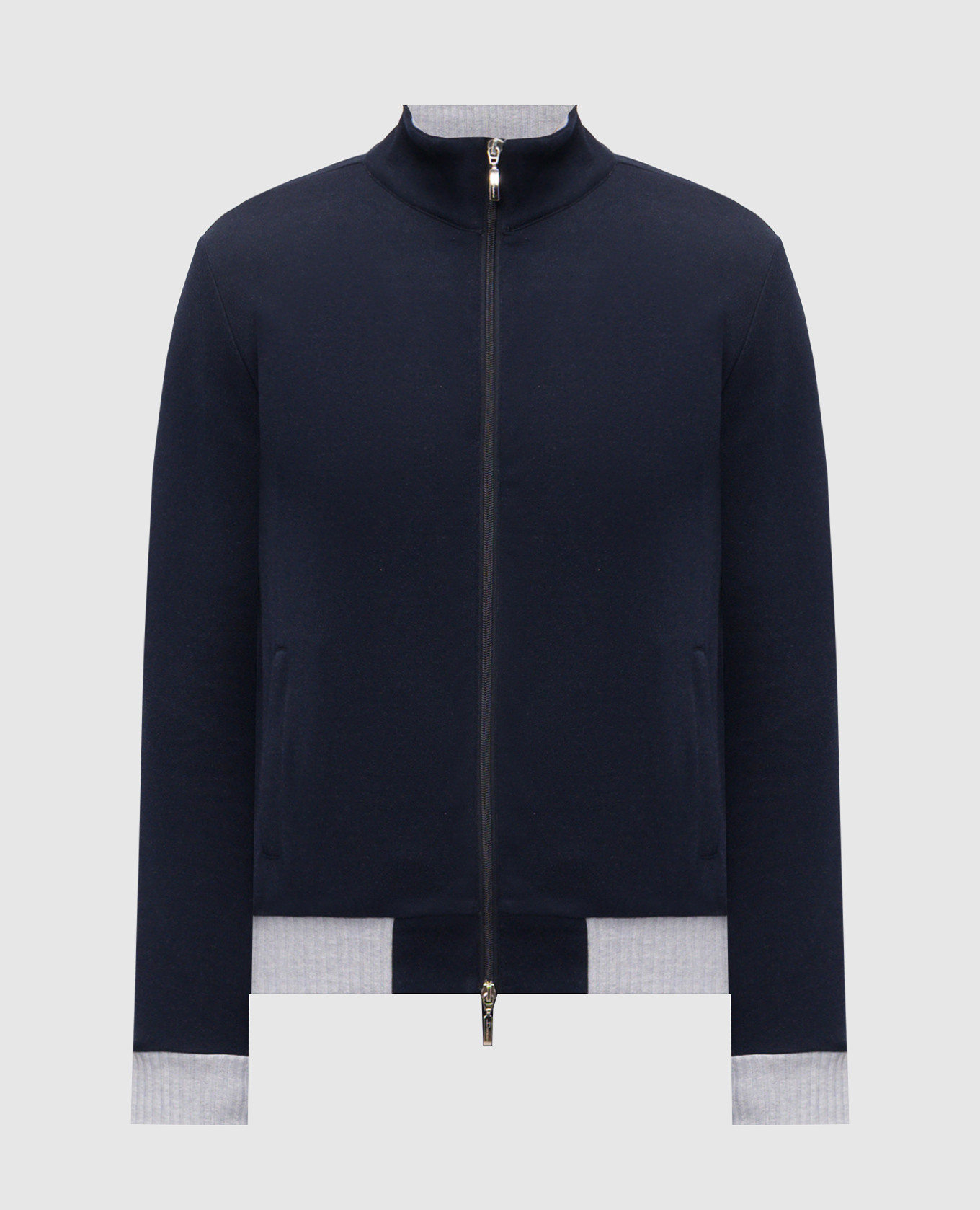 Blue sports jacket with contrast cuffs