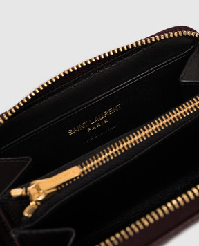 Saint Laurent Cassandre burgundy leather purse 843891AAGY5