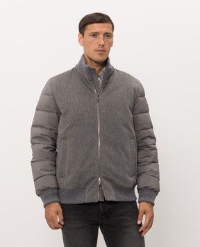 Peserico Grey down jacket with logo patch R52310B6717