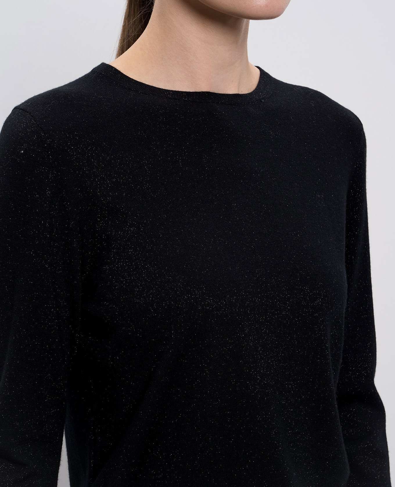 Black merino wool jumper with lurex Allude 5