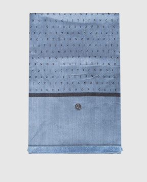 Stefano Ricci Silk and cashmere scarf with emblem MWA63000407442