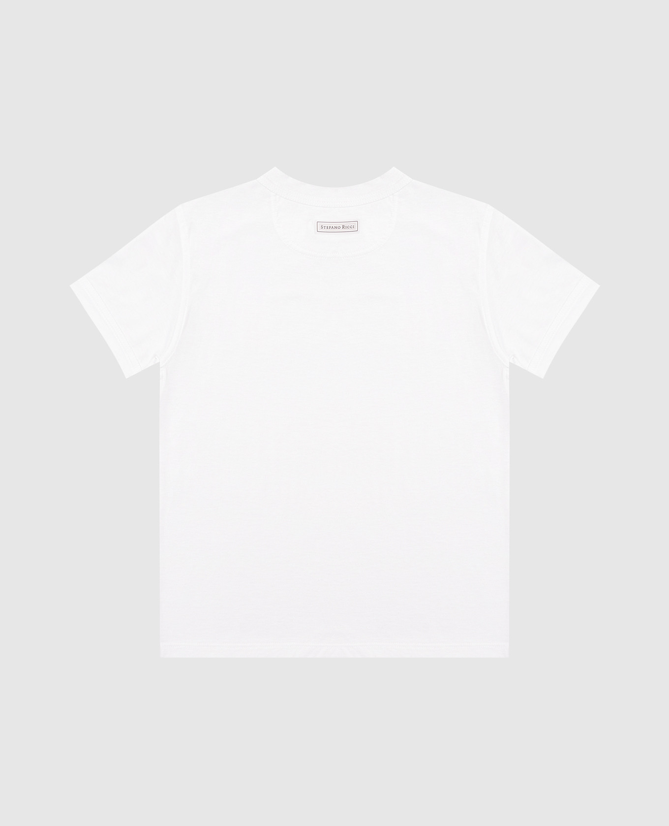 Children's white T-shirt with logo patch Stefano Ricci 2
