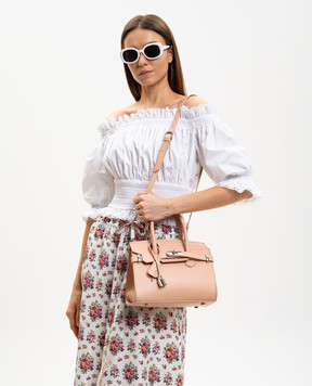 Gianni Notaro Beige leather satchel bag Ruga 414RUGANIKEL