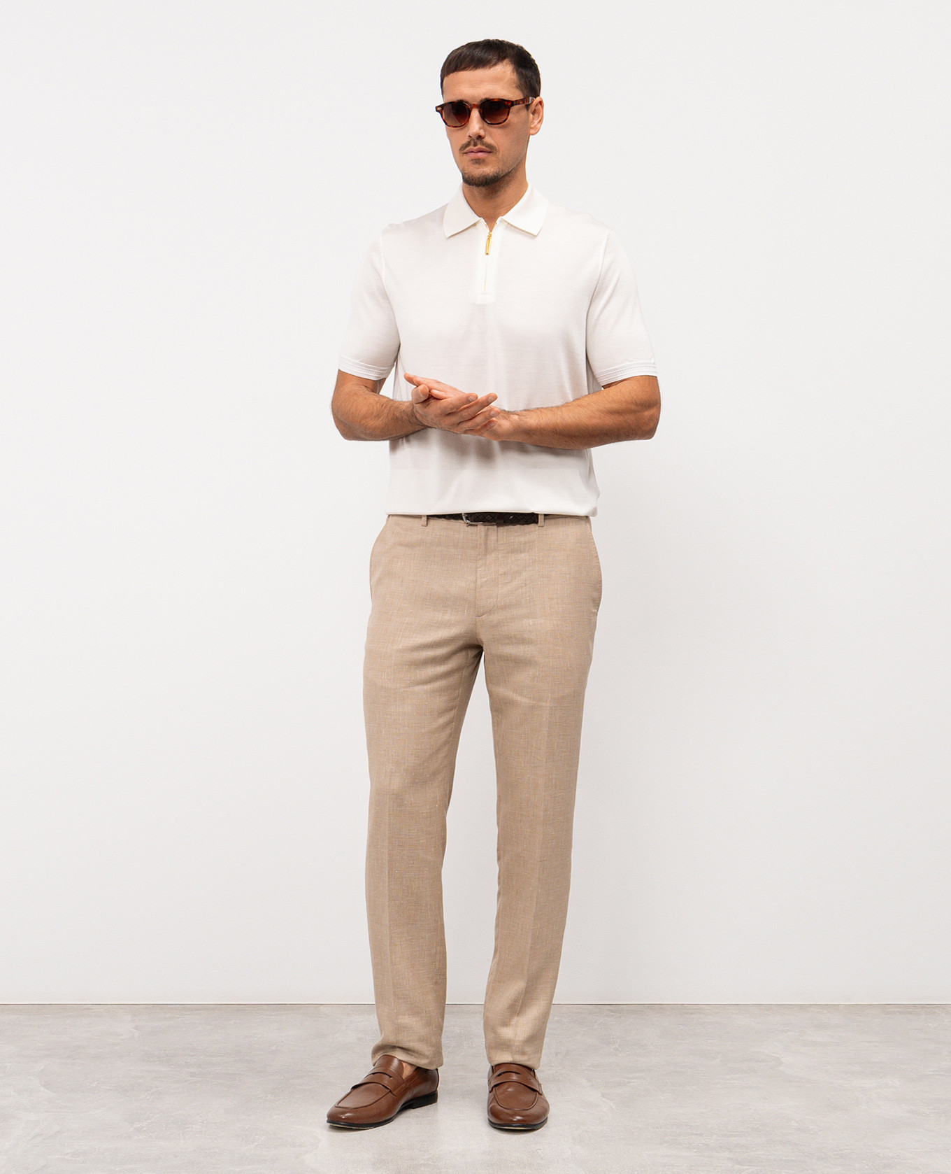 White silk polo shirt with embroidered monogram logo Stefano Ricci 2