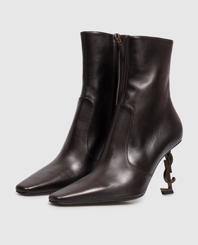 Saint Laurent Brown leather ankle boots OPYUM A0027UAAGXG