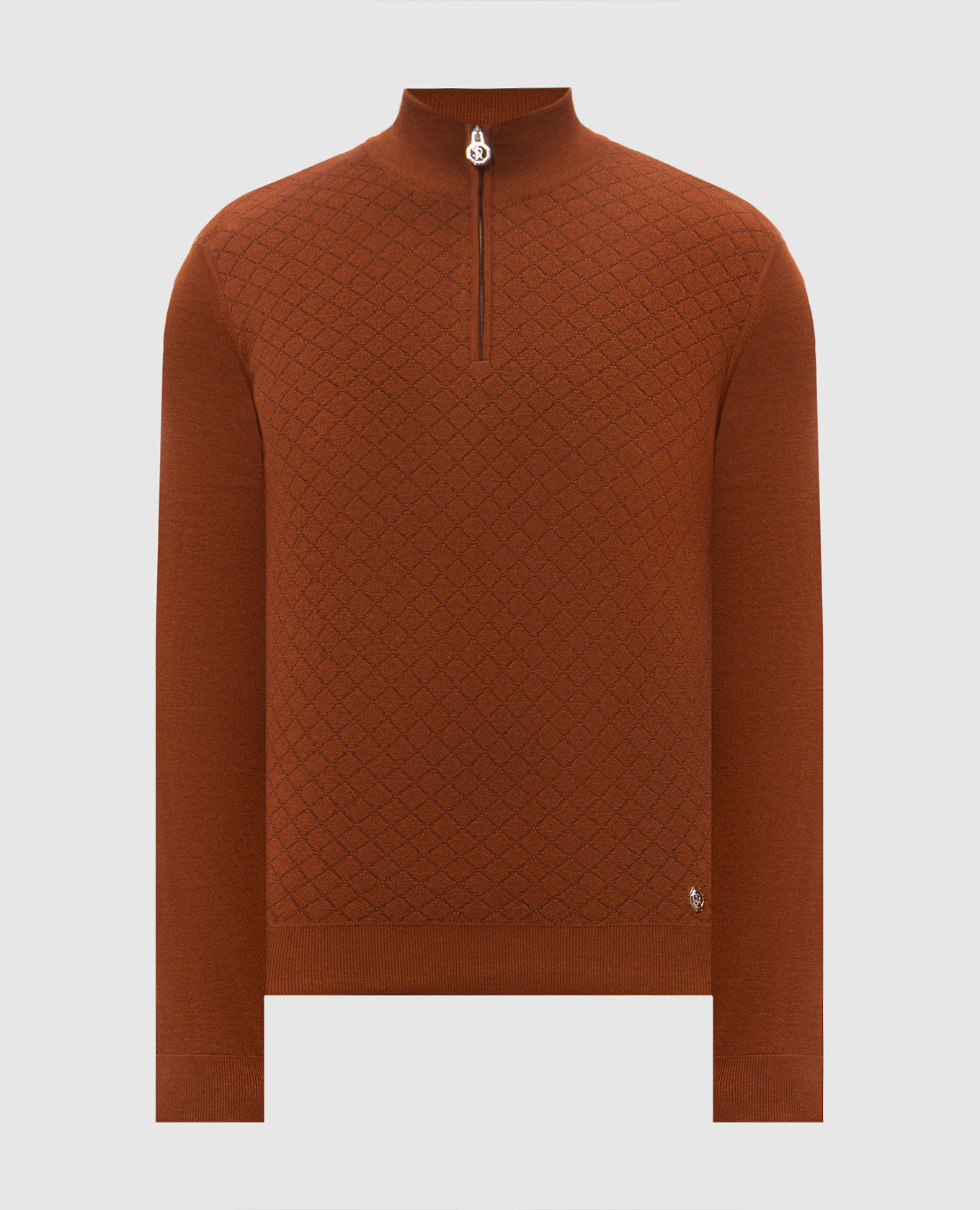 Terracotta cashmere and silk jumper