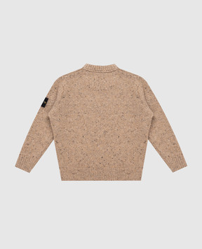 Stone Island Children's brown sweater with wool L2S165100005S0M1968