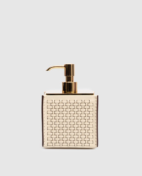 Treesseci HILTON leather bathroom set with dispenser, glass and stand HI99AAVGD