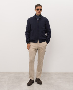 Stefano Ricci Beige wool and cashmere cargo pants M1T6300060WCEA1V