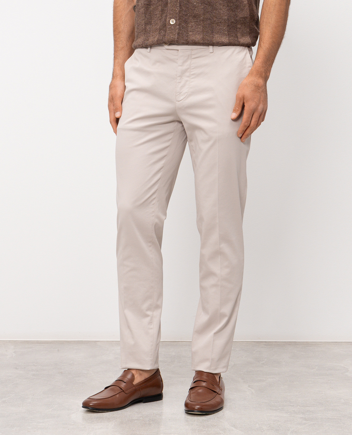 

Beige cotton pants Brunello Cucinelli