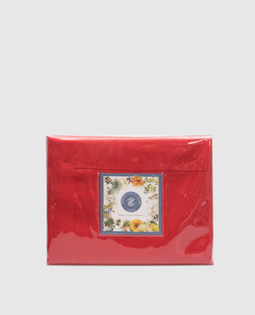 TESSITURA TOSCANA TELERIE Red linen tablecloth and napkin set TIZIANO NT120012040047