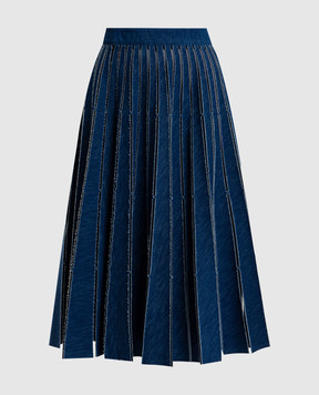 Twinset Blue denim midi skirt 261TP2350