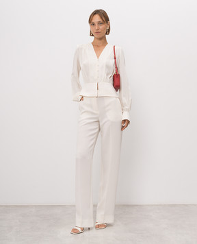 Twinset Ivory blouse with drape 262TP2434