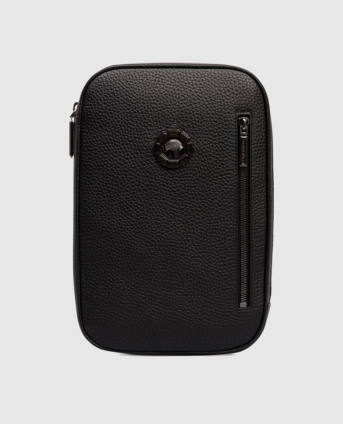 

Black leather sling bag with emblem Stefano Ricci