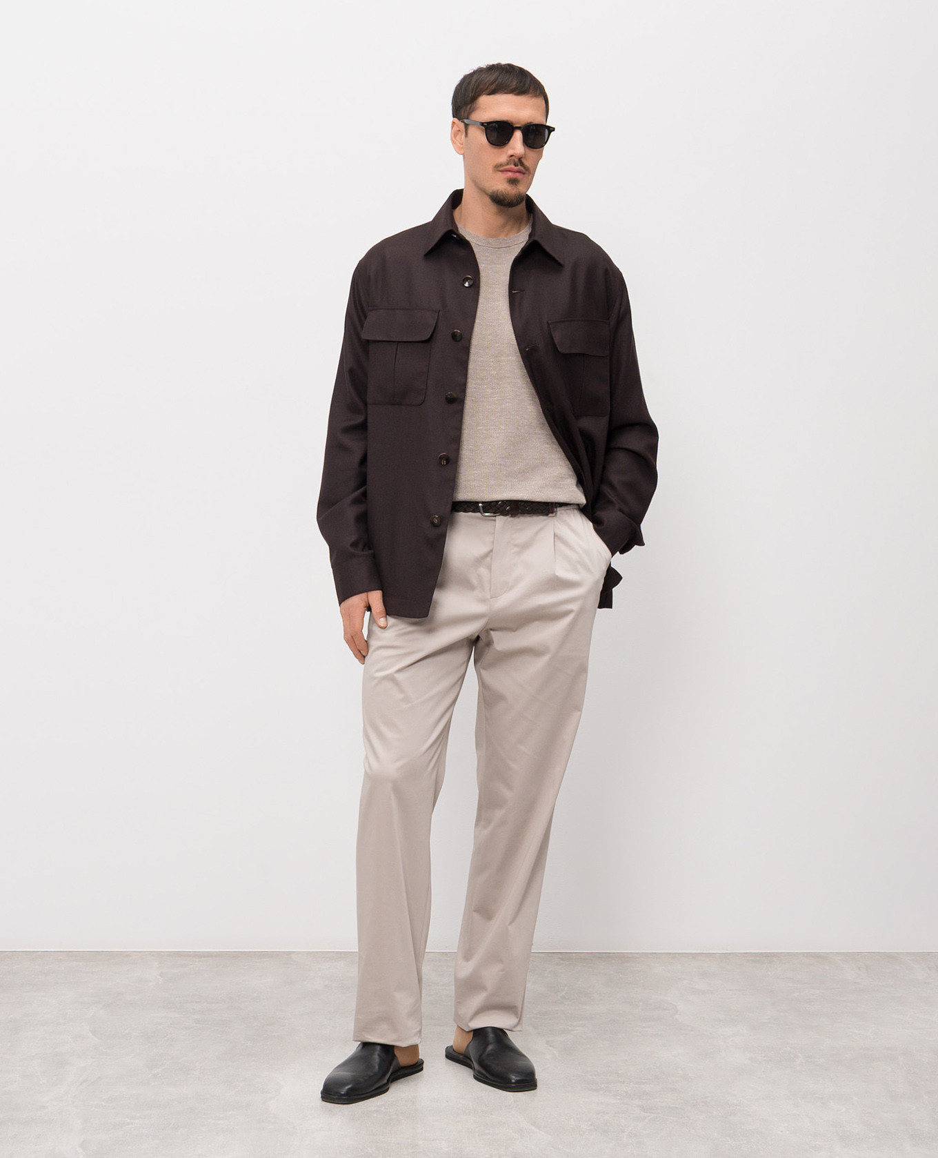 Brown cashmere and silk shirt jacket Agnona 2