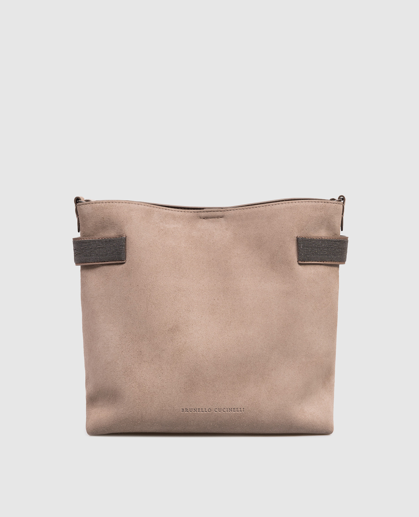 

Brown suede Essence bag with monil chain Brunello Cucinelli