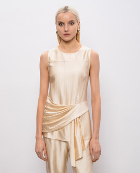 Loulou de Saison Beige FONDA top with silk FONDA