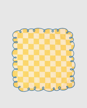 Bitossi Home Set of yellow checkered serving napkins DAM00051