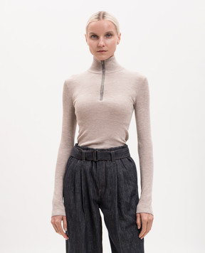 Brunello Cucinelli Beige wool and cashmere jumper M14817604P