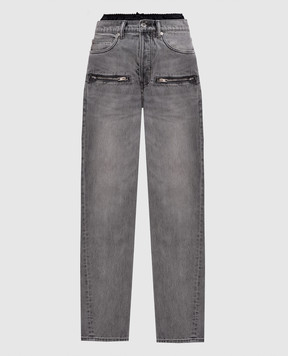 Alexander Wang Grey jeans with logo patch 4DC2264154