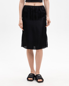 Maison Margiela MM6 Black skirt with embroidered emblem S62ME0029M35880