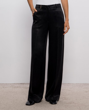 Peserico Black pants with brand patch A0406701819