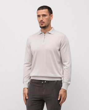 Doriani Cashmere Gray polo shirt made of wool, silk and cashmere 18082ZEZIP79
