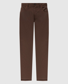 ISAIA Brown pants with patch PNT005XP871