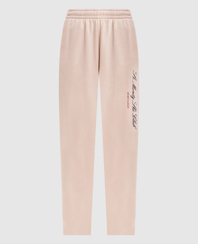 Sporty & Rich Beige joggers with print PA08782000CR01