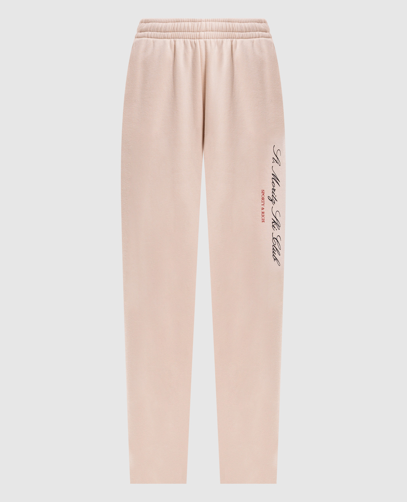 Pantalones deportivos beige con estampado