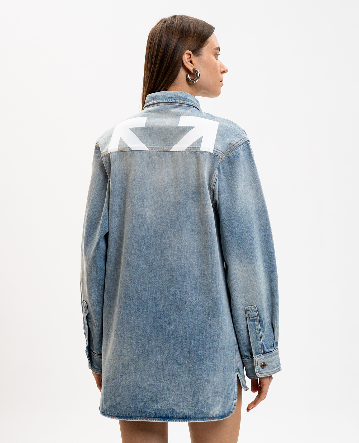 

Blue denim shirt with a worn effect Off-White, Light blue