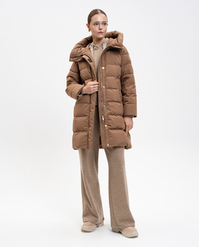 MooRER Brown down jacket MIRNA MIRNASTP