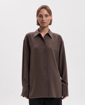 Toteme Brown silk blouse 263WRT0891FB0115