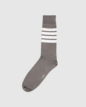 Thom Browne Gray striped socks MAS023B01690