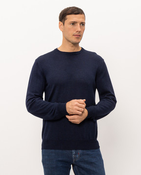 Cashmere&Whiskey Blue wool, silk and cashmere jumper 472