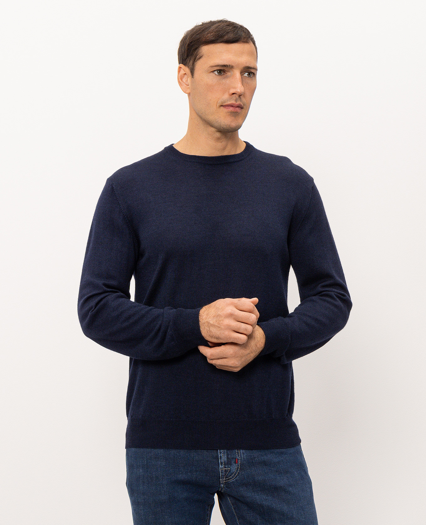 Blue wool, silk and cashmere jumper Cashmere&Whiskey 3