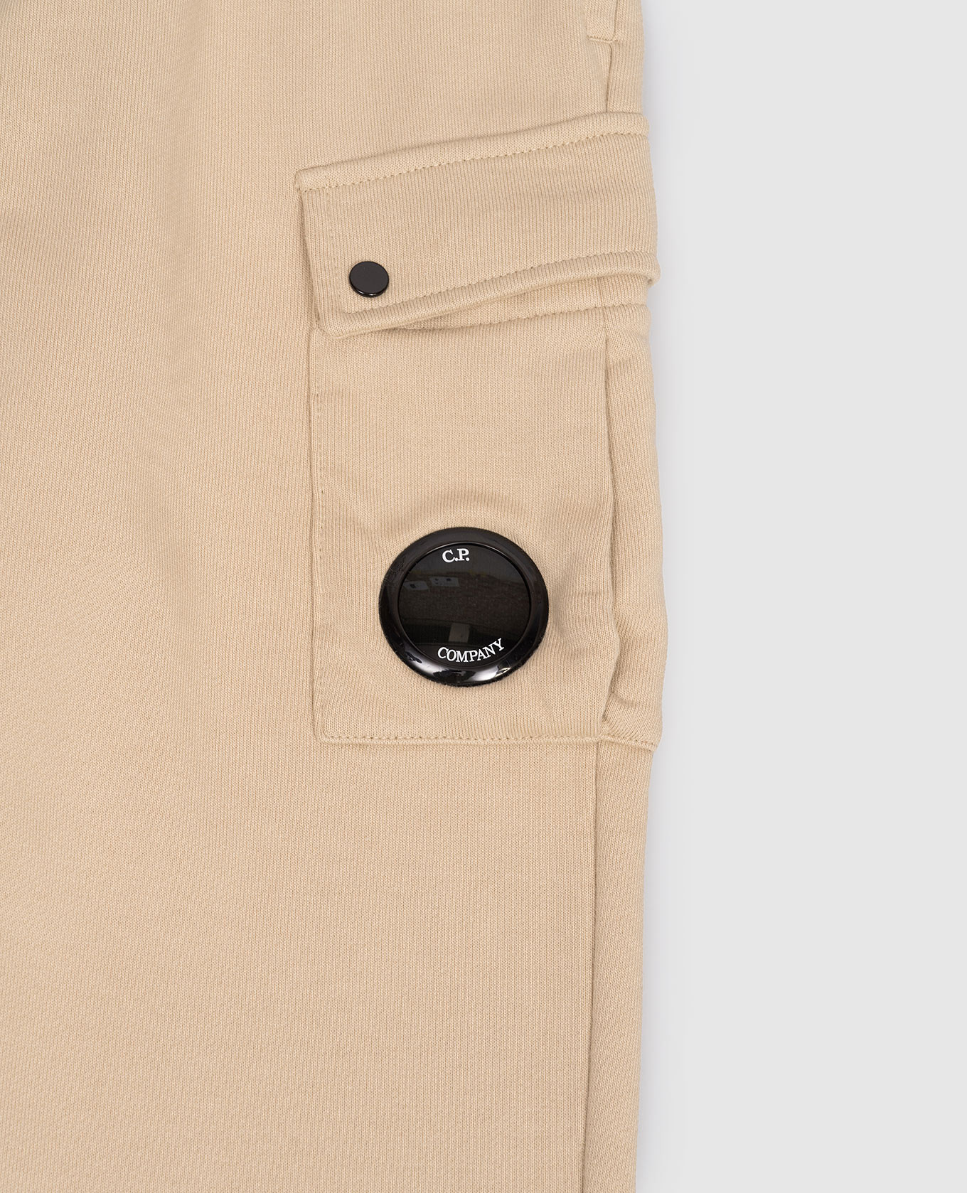 Kids' beige cargo joggers with logo patch C.P. Company 3