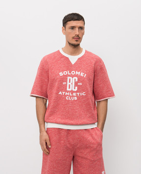 Brunello Cucinelli Red T-shirt with branded print MR8313378G