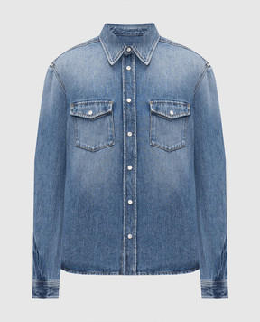 Givenchy Blue denim shirt with a worn effect BM616V5YD3