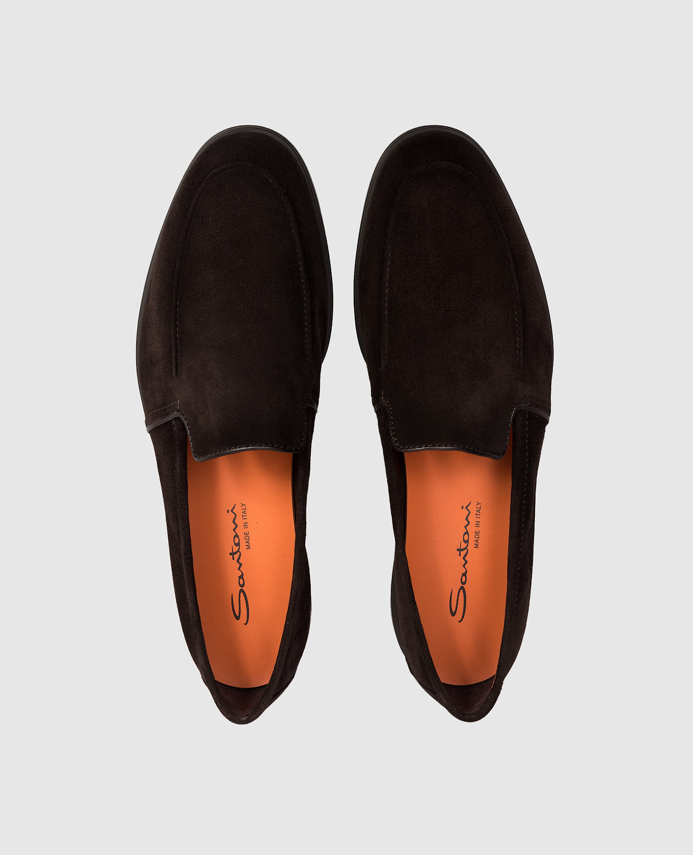 Brown suede loafers Santoni 4