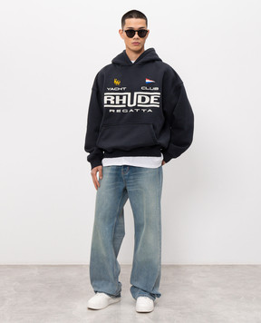 Rhude TRAXEDO blue jeans with a worn effect RHPS26DP02012