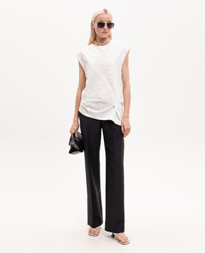 Alexander McQueen Ivory asymmetric top 871132QZARW