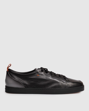 Santoni Black leather sneakers MBNO22184NEATFRI
