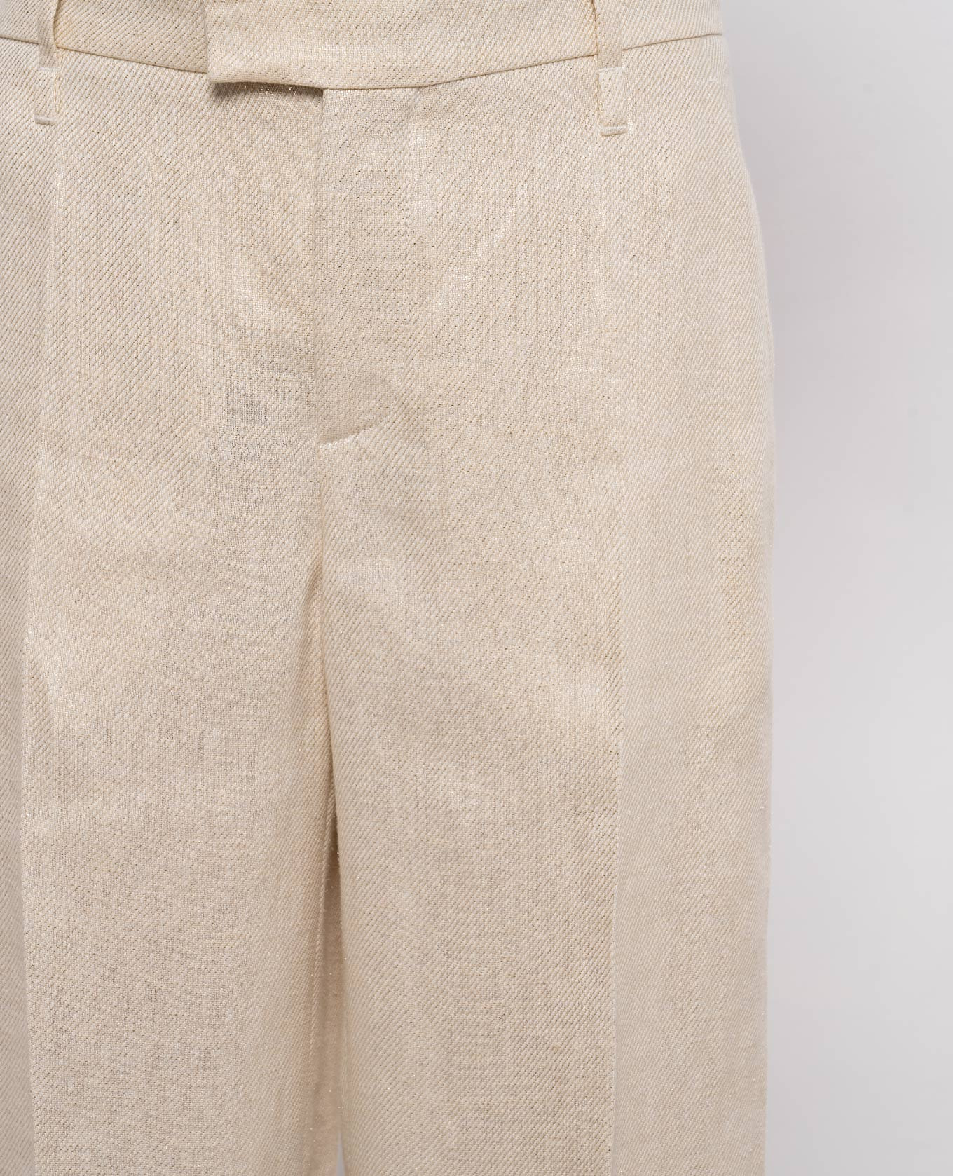 Beige linen trousers with lapels Brunello Cucinelli 5