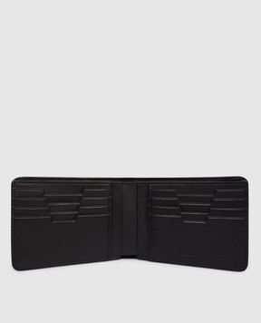 Stefano Ricci Black leather wallet with textured emblem PP301PVHI1