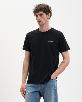 Off-White Black T-shirt with Metal Arrow emblem 44MAA027S26J001